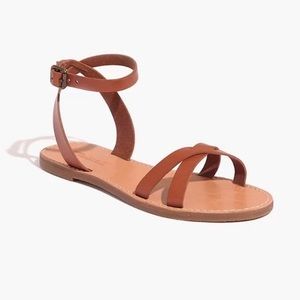 Madewell Women's Brown Crisscross Boardwalk Sandals